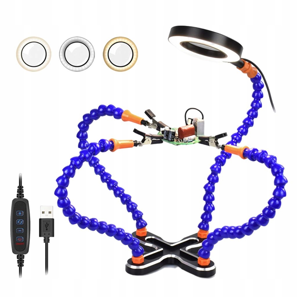 Third Hand Tool Magnifying Glass PCB Holder Table Clamp Soldering Station