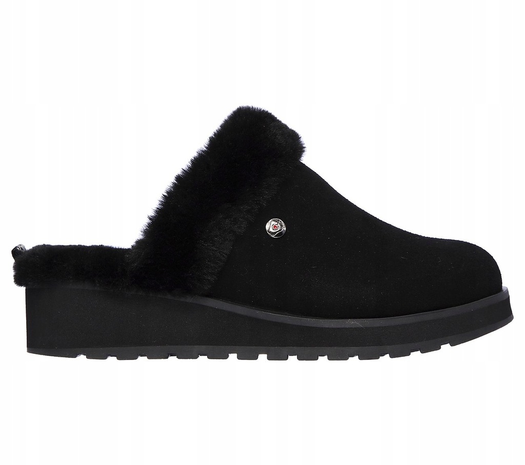 Skechers 31245 Kapcie Damskie Zamszowe Czarne 39