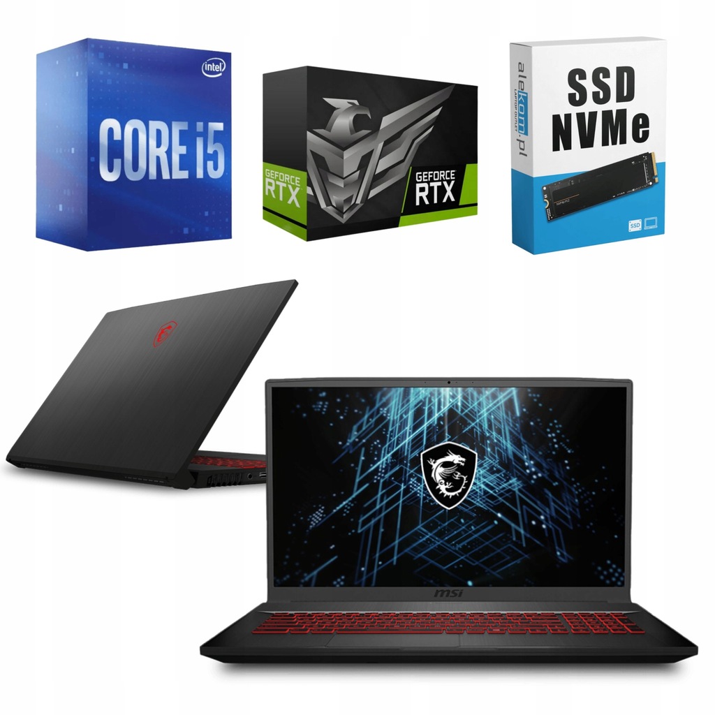 MSI GF75 Thin 17,3" i5-10500H 32GB 256GB RTX 3050 144 Hz W11 GW12