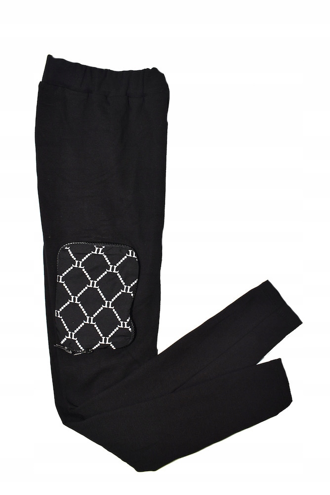 Getry legginsy bawełniane czarne kieszeń 158