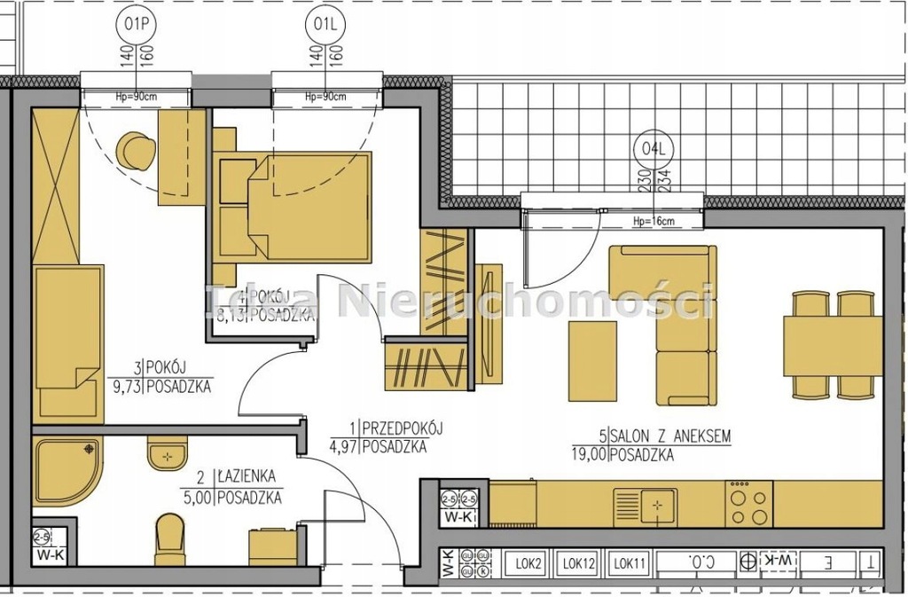 Mieszkanie, Bydgoszcz, Bielawy, 49 m²