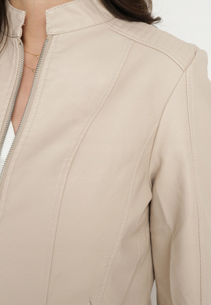 Born2Be Beżowa Kurtka damska S Ramoneski