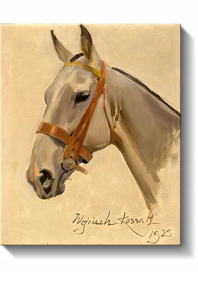 Wojciech Kossak, Studium głowy konia, 37,5x46 cm