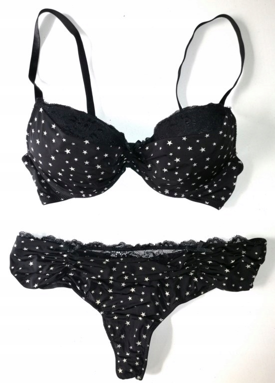 GWIAZDY komplet stringi push up 75B S M