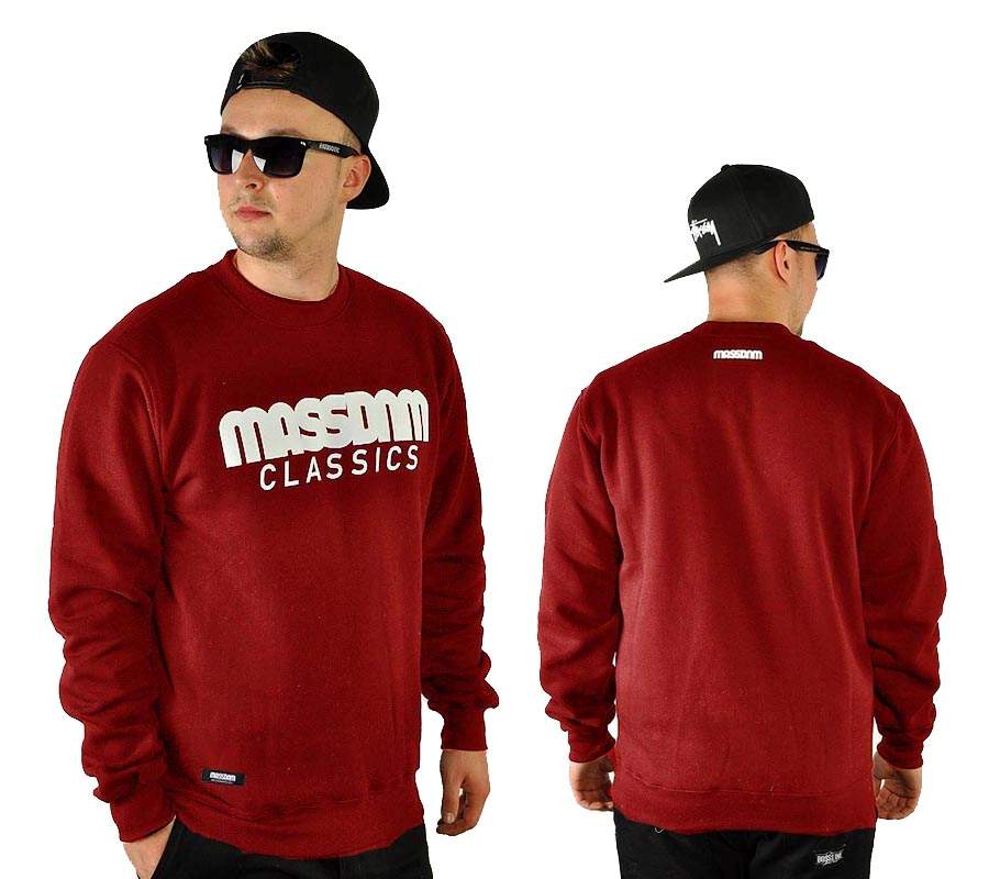 Bluza L Mass Denim Classics Crewneck bordo