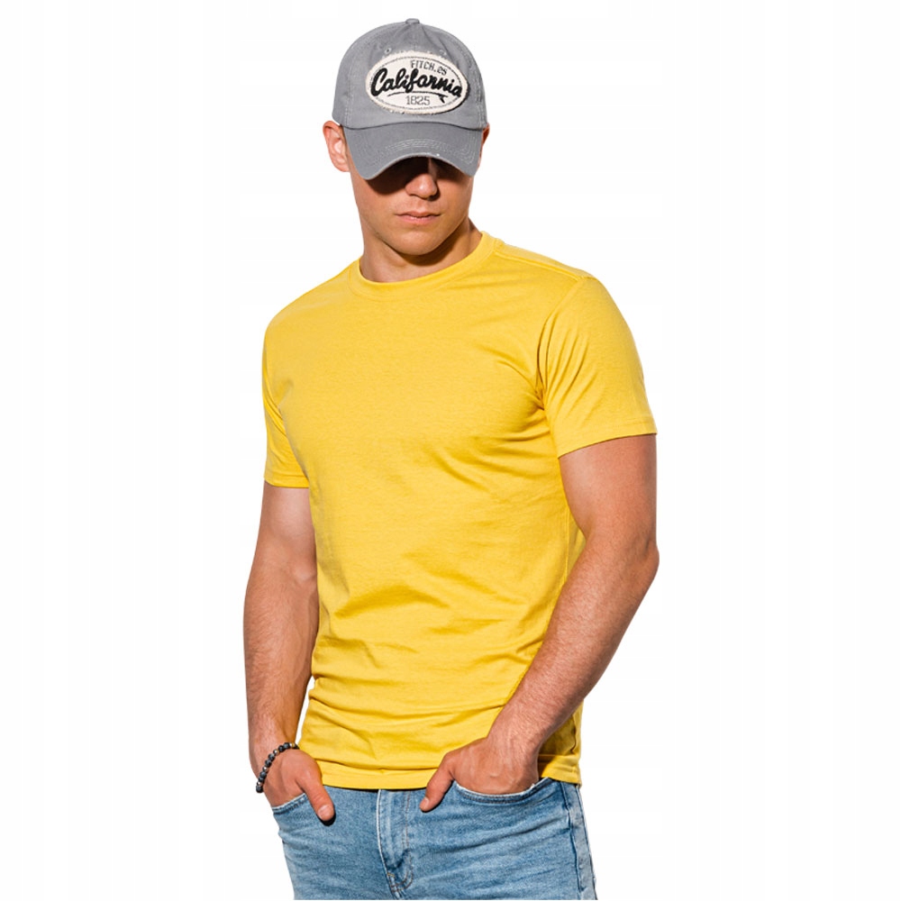 T-shirt koszulka męska S884 żółty S