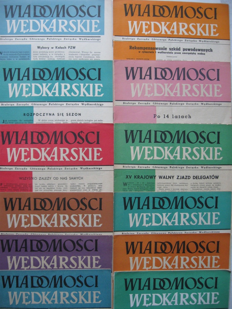 WIADOMOŚCI WĘDKARSKIE 12 numerów Rocznik 1964