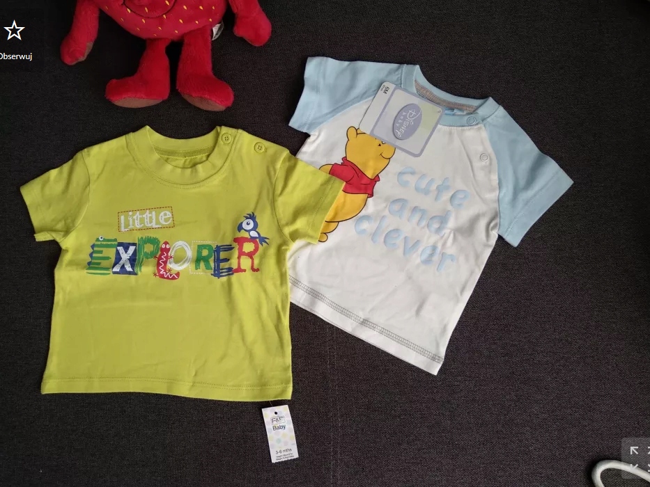 Dwie nowe bluzeczki bluzki niemowlęce t-shirt 3-6