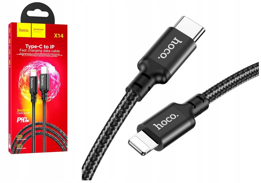 Kabel HOCO USB typ C do Apple Lightning 3 m