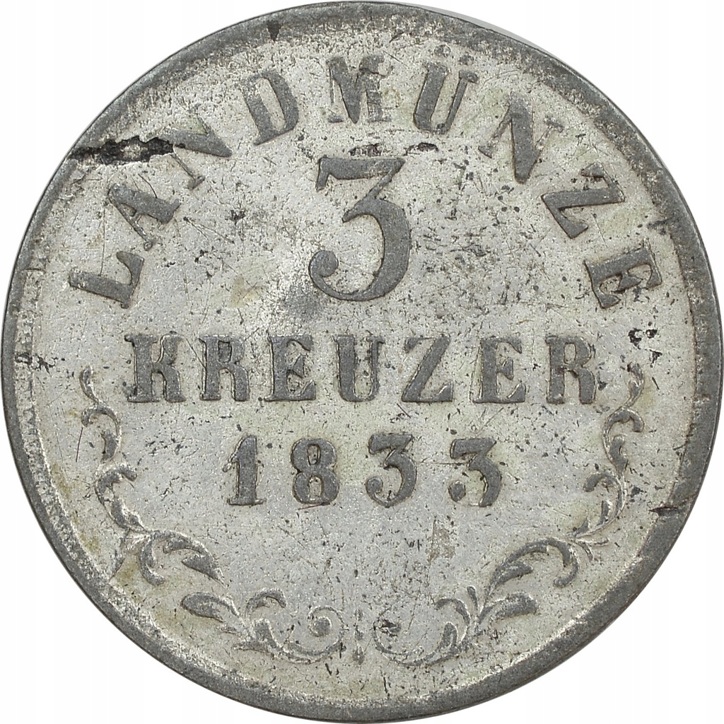 17.SAXONIA -MEININGEN, B.II, 3 KRUCIERZE 1833 L