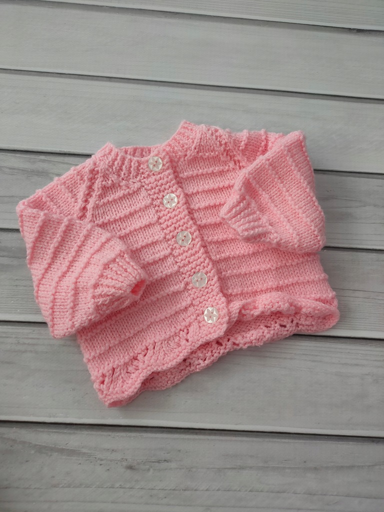 Handmade Sweterek rozpinany dla dziewczynki r. 62
