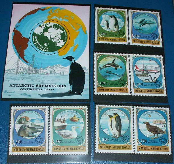 Mongolia - 1980 - Zwierzęta Antarktydy - 8v +blok **