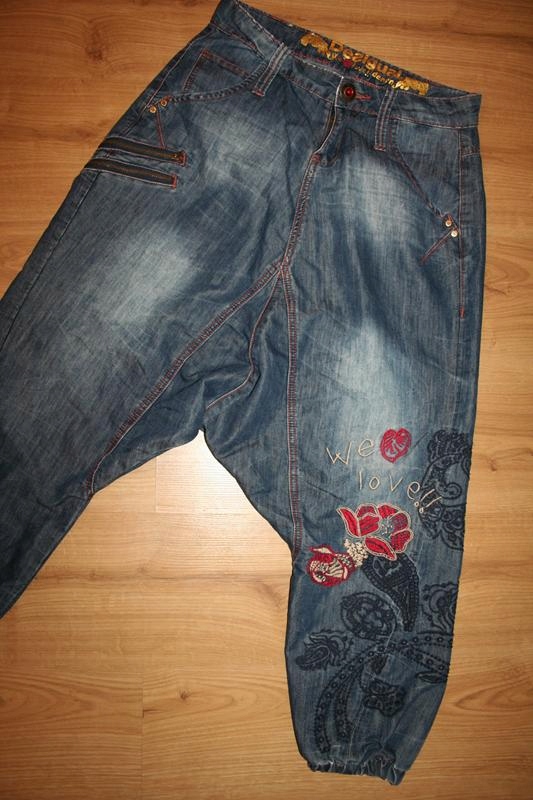 DESIGUAL * SPODNIE BAGGY * 28 * PAS: 40CMX2