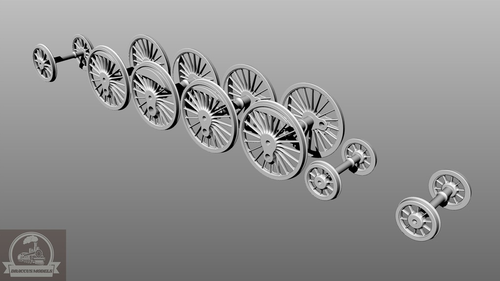 DraccusModels Zestaw żywicznych kół do parowozu Pu29