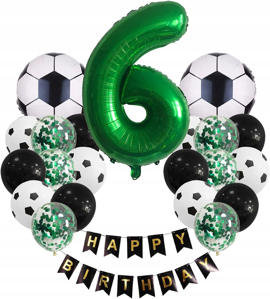 zestaw balony balonów piłka nożna piłkarskie 1 2 3 4 5 6 7 8 9 urodziny
