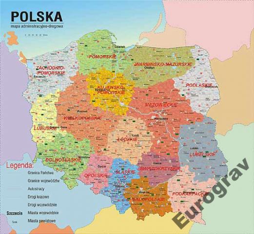 Administracyjna mapa polski plik wektorowy cdr lub