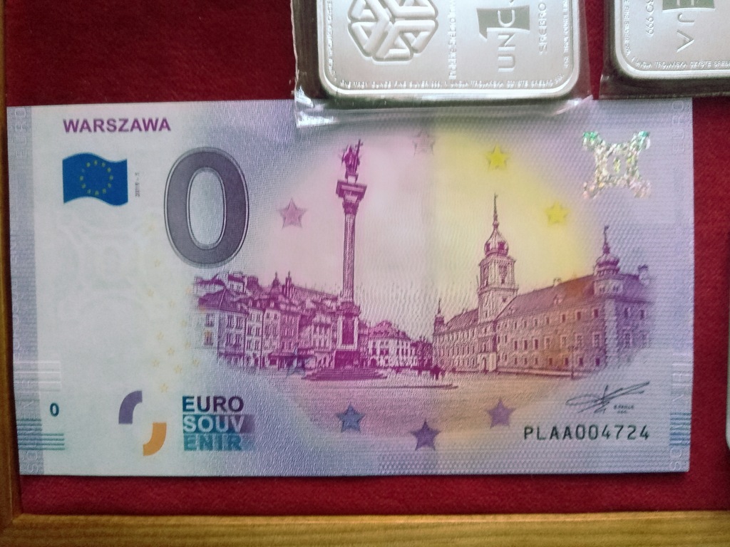 Banknot 0 euro Warszawa stan UNC 2019