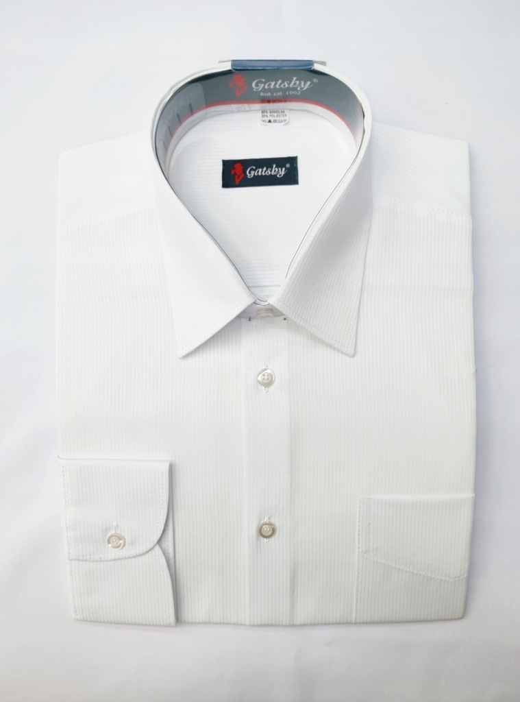 Koszula męska Gatsby Biała Długi rękaw r. 42