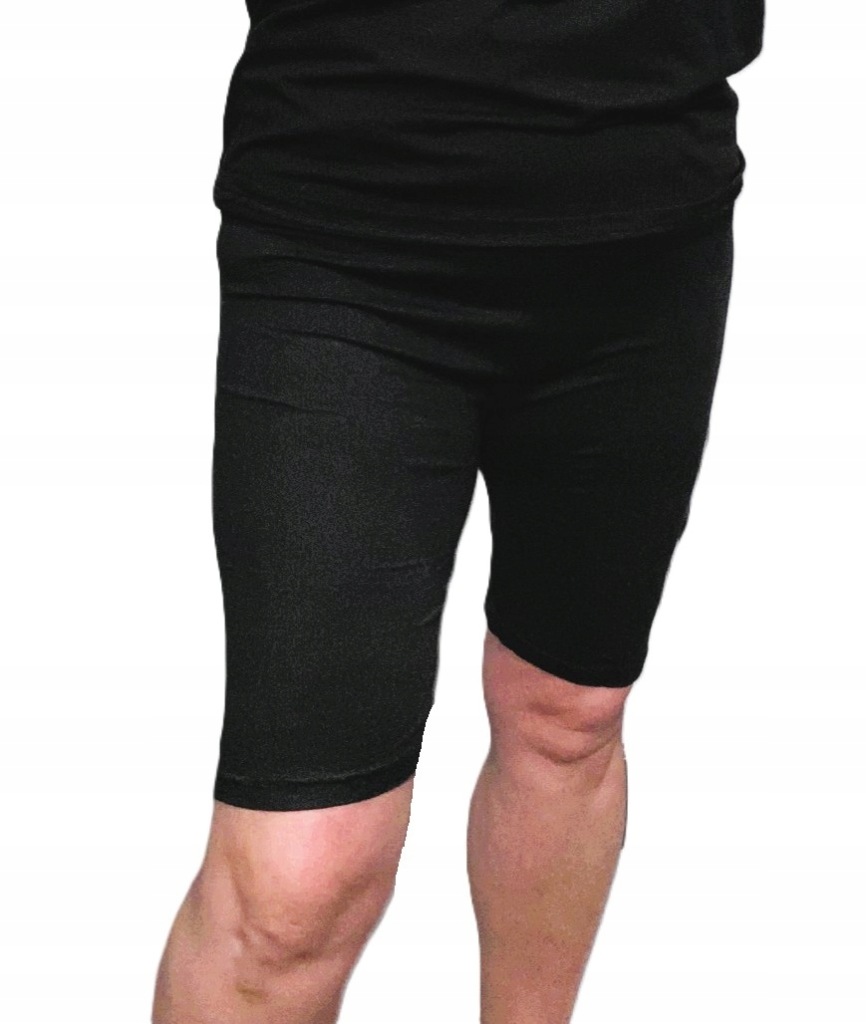 ELASTYCZNE czarne LEGGINSY spodenki kolarki BAMBUS 4XL 52