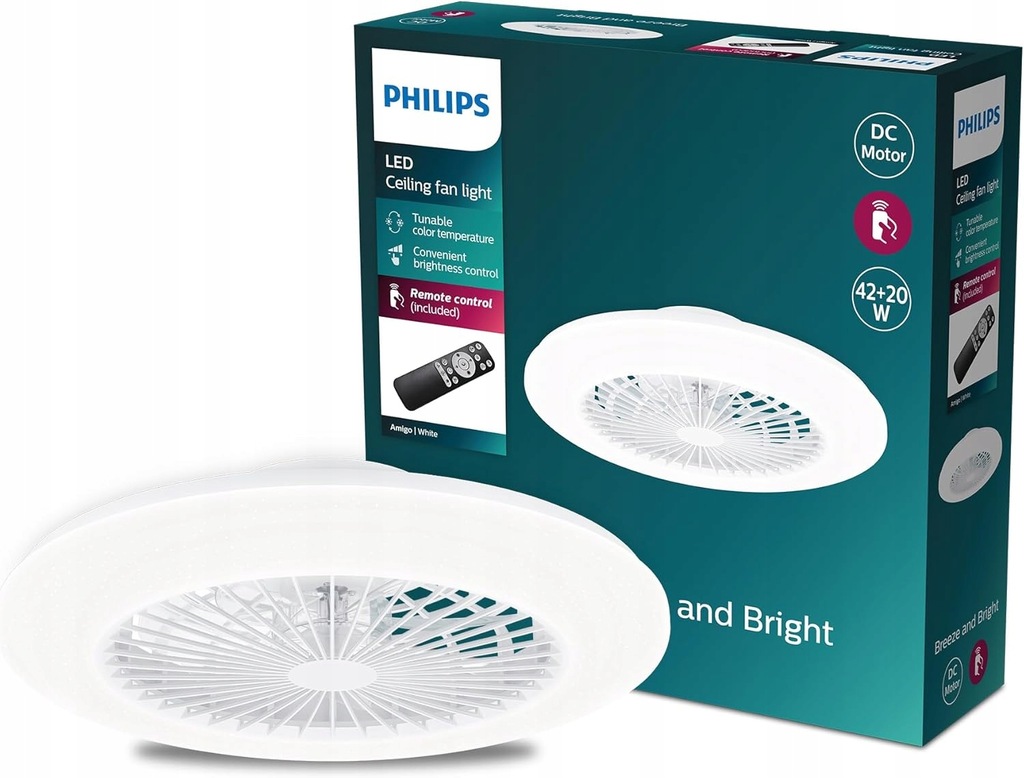 Philips Oprawa Sufitowa z Wentylatorem i Pilotem 20 W i 40 W DEFEKT
