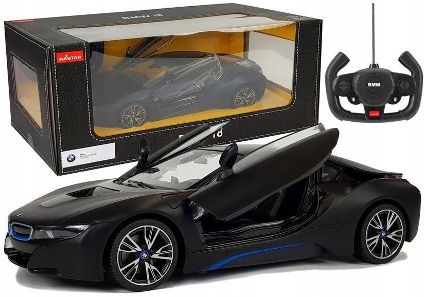 Auto R/C BMW i8 Rastar 1:14 Czarny Drzwi Automatyc