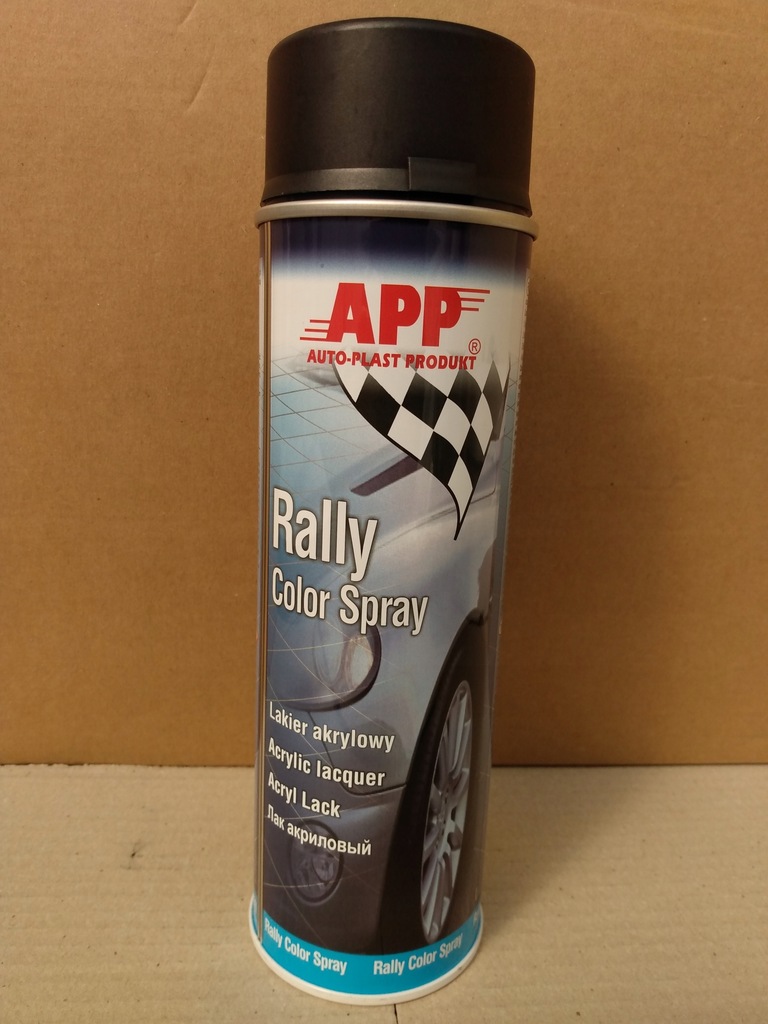 Rally spray akrylowy 500ml. lakier czarny mat