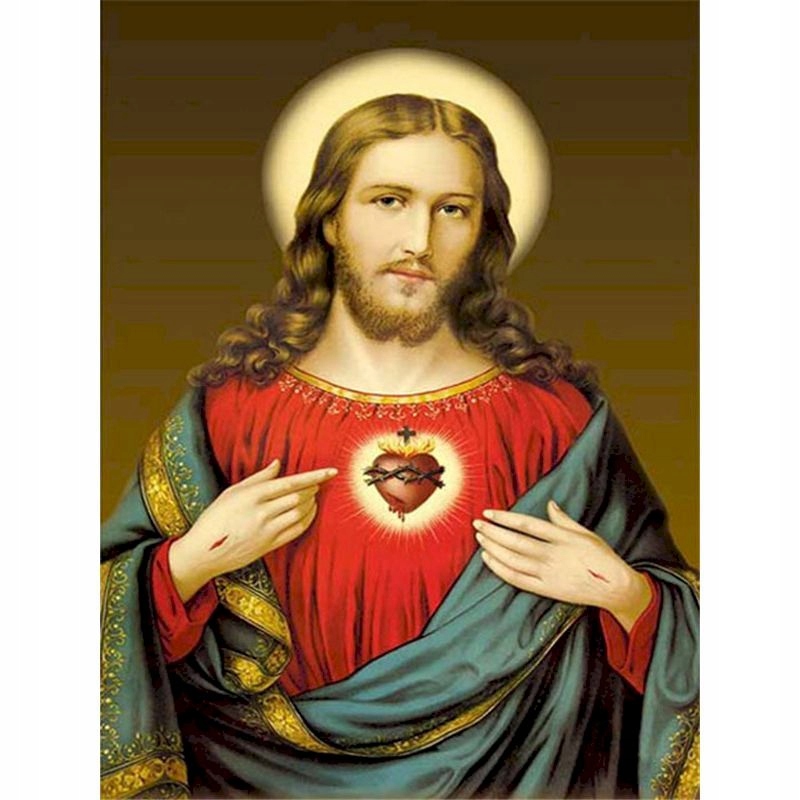 Obraz Malowanie Po Numerach - Serce Jezusa z RAMĄ 40x50 PIAST