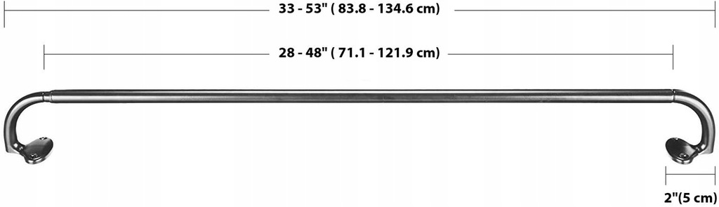AmazonBasics karnisz 71 do 122 cm