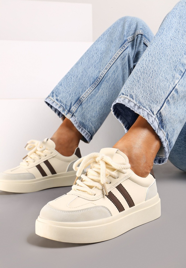 Renee Beżowo-Brązowe Sneakersy damskie 39