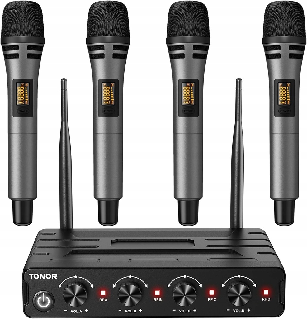 TONOR TW360 - Bezprzewodowy System Mikrofonów 4 mikrofony do Streamingu