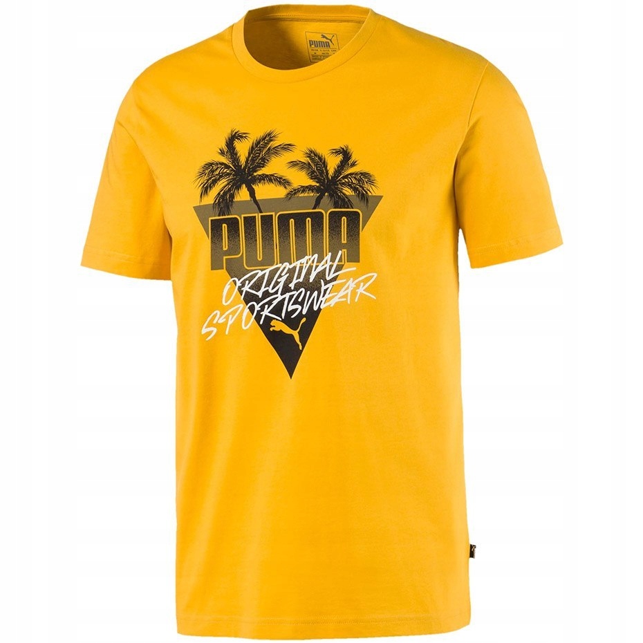 Koszulka męska Puma Summer Palms Graphic Tee żółta