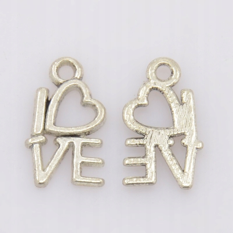 Zawieszka. LOVE. Charms 10 sztuk. 14mm (B24)