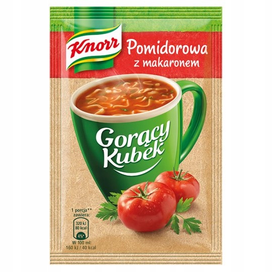 Knorr Gorący Kubek Pomidorowa z makaronem 19 g (o