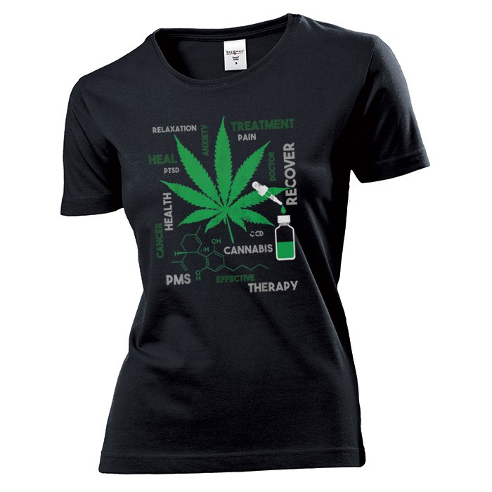 Koszulka damska Liść cannabis marihuana CBD M