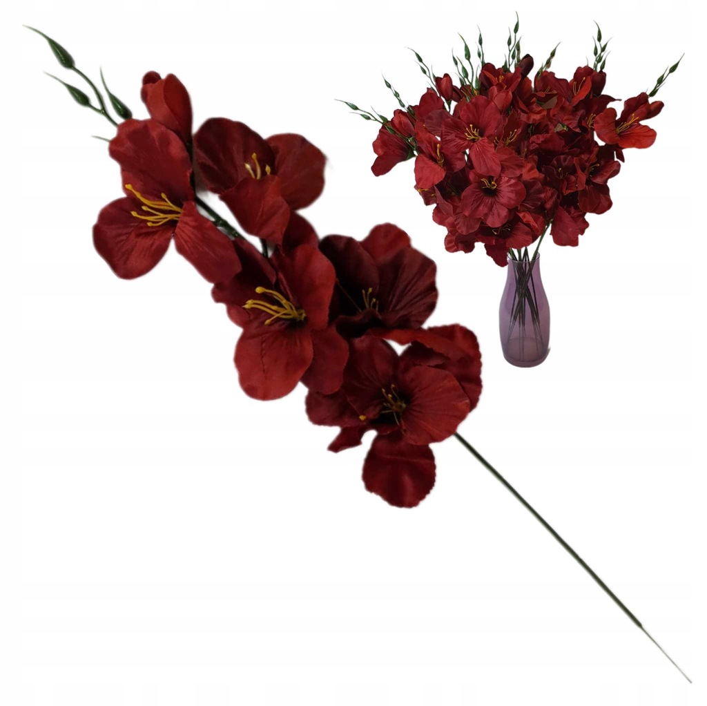 MIECZYK GAŁĄZKA SZTUCZNE KWIATY MIECZYKI bordo - 14022816067