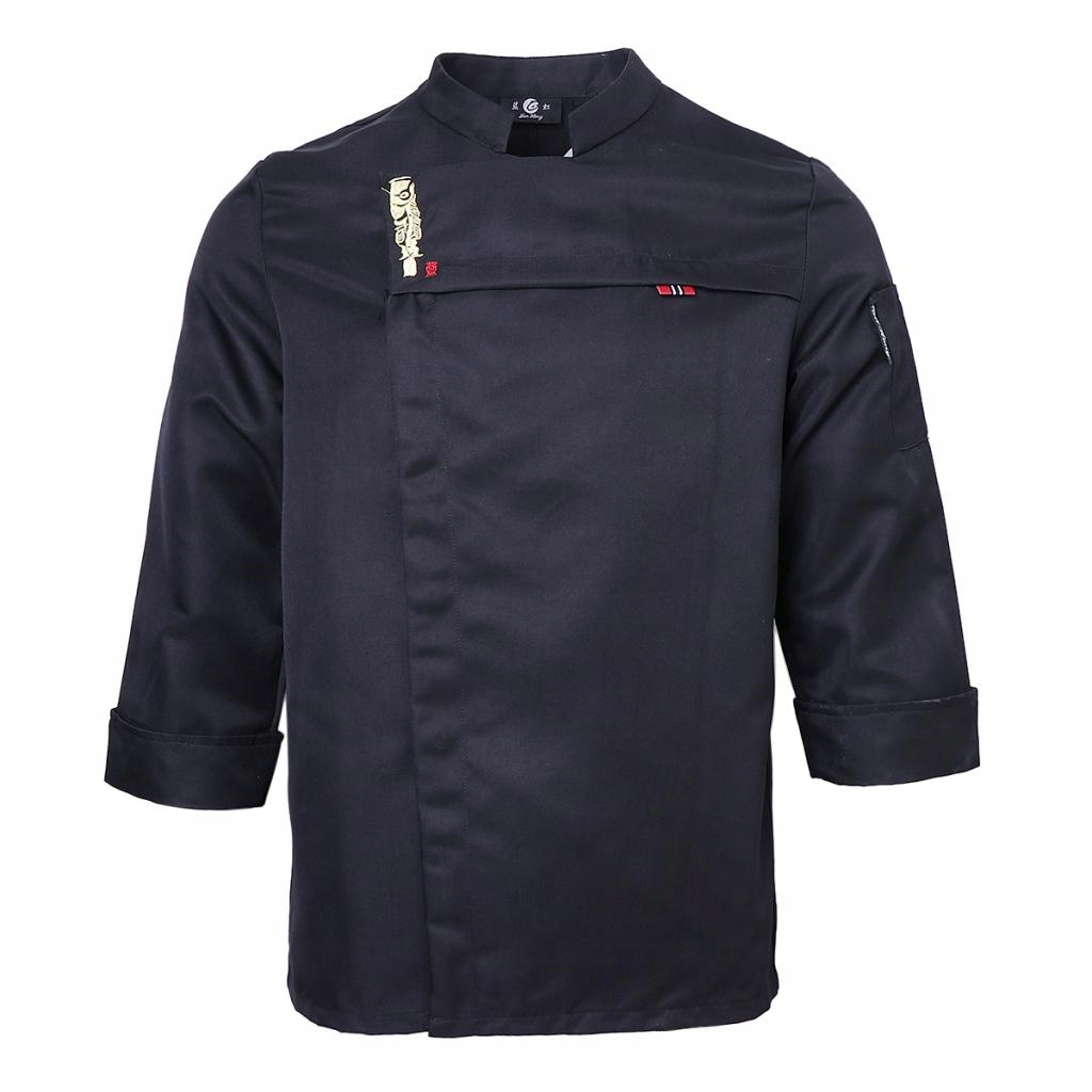 1 sztuka Unisex płaszcz szefa kuchni - L czarny