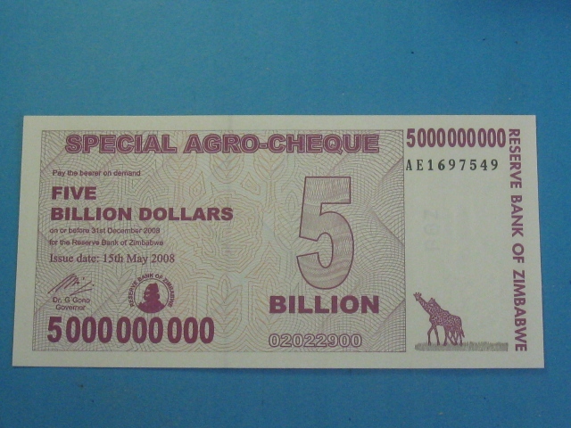 Купить Банкнота Зимбабве 5000000000 долларов 2008 года UNC P-61: отзывы, фото, характеристики в интерне-магазине Aredi.ru