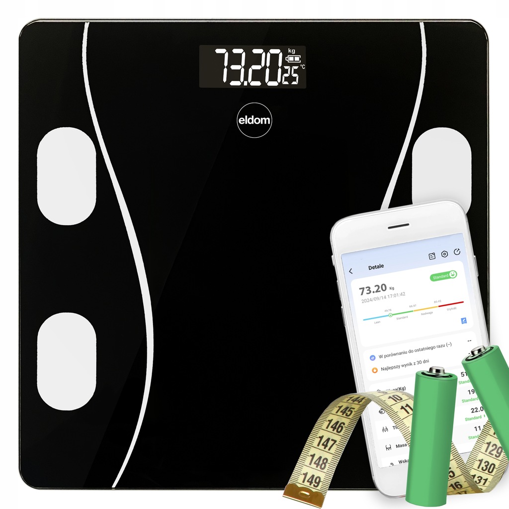 WAGA OSOBOWA ŁAZIENKOWA ANALITYCZNA ELEKTRONICZNA SZKLANA DO 180kg Outlet