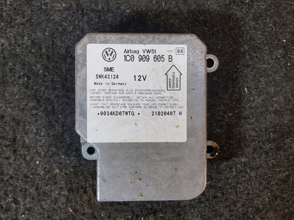 Moduł Poduszki Powietrznej+ Czujniki VW 1C0909605B