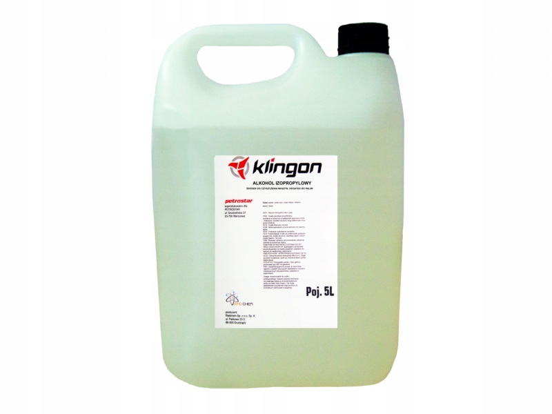 KLINGON ALKOHOL IZOPROPYLOWY IPA95% IZOPROPANOL 5L