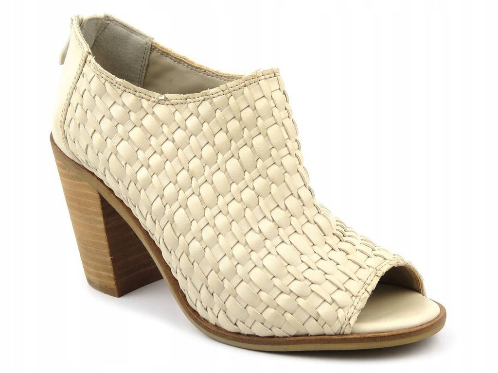 SANDAŁY BOTKI DAMSKIE BATA 33388 NA SŁUPKU BEŻ %%