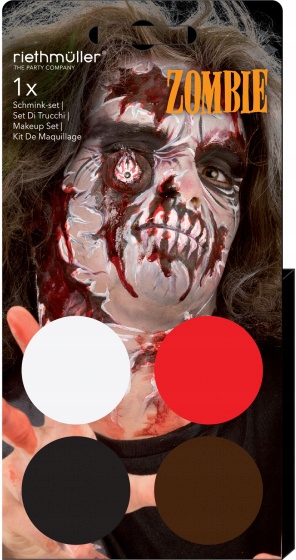 zestaw do makijażu Zombie czarny/czerwony/brązowy/