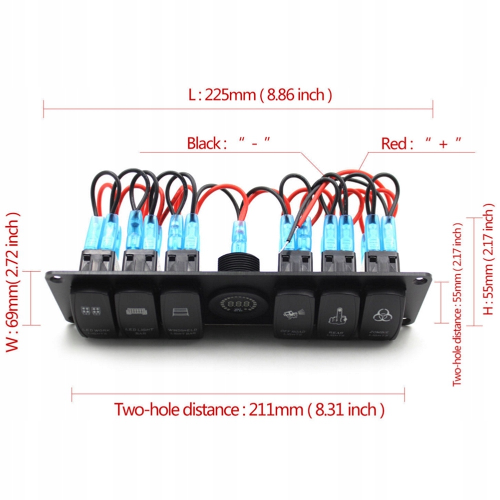 Купить Панель переключателя автомобиля 6 групп DC12-24V: отзывы, фото, характеристики в интерне-магазине Aredi.ru