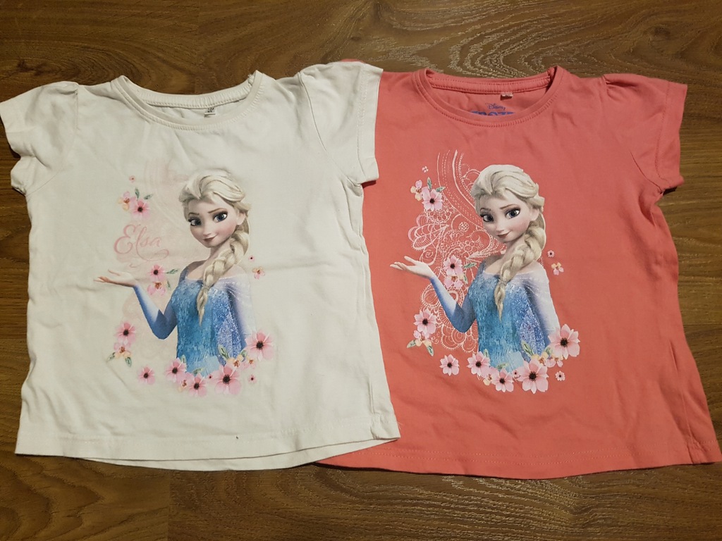Koszulki T shirty Elsa Frozen 2 szt rozm. 104