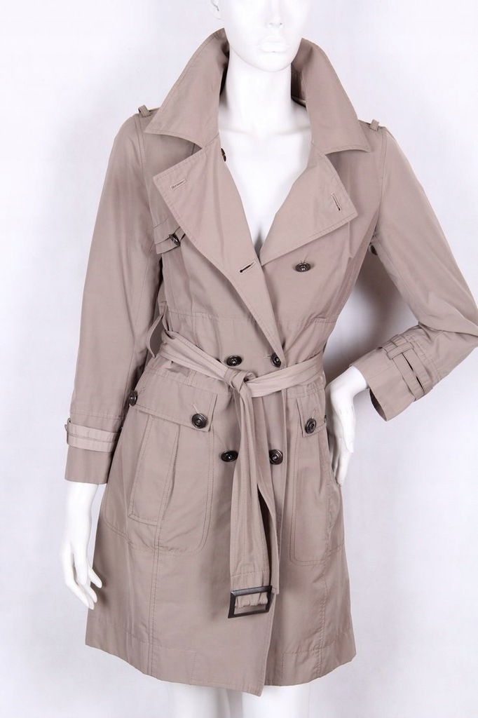 xandres trench coat płaszcz nude trencz 36 S