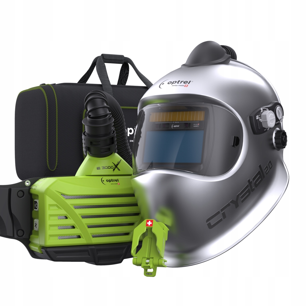 Przyłbica spawalnicza automatyczna OPTREL crystal 2.0 + nawiew e3000X PAPR