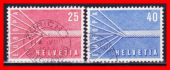 SZWAJCARIA: seria kasowana z 1957 r. Z 3251.