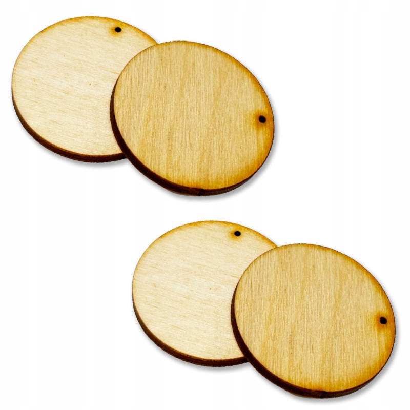 DREWNIANE KÓŁKA zawieszki kolczyki 4 szt. 2,5cm