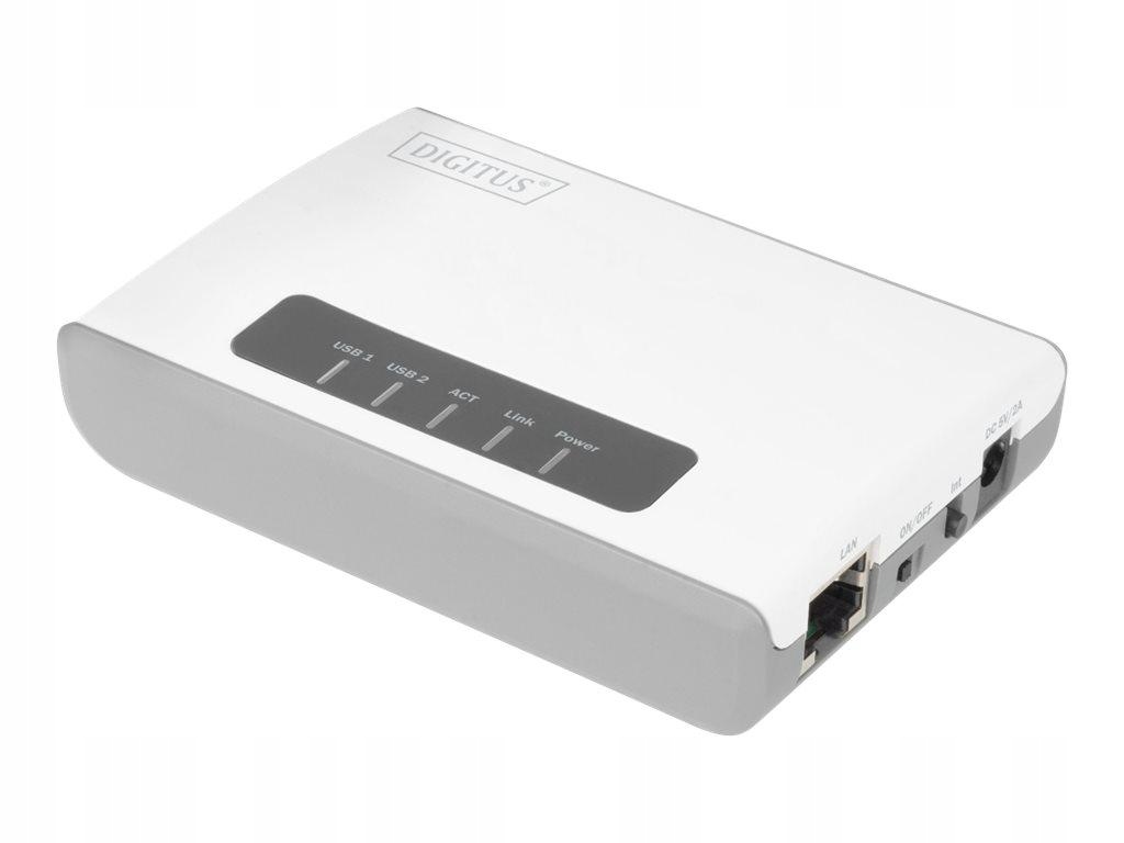 DIGITUS 2-Port USB 2.0 Wireless Multifunction Network Server 300 Mbps