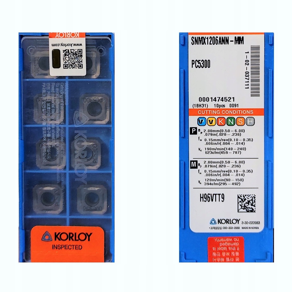 PŁYTKI WĘGLIKOWE KORLOY SNMX 1206ANN-MM PC5300 - 10452902549 ...